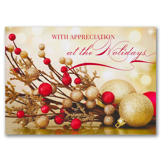 With Appreciation Folded Holiday Cards